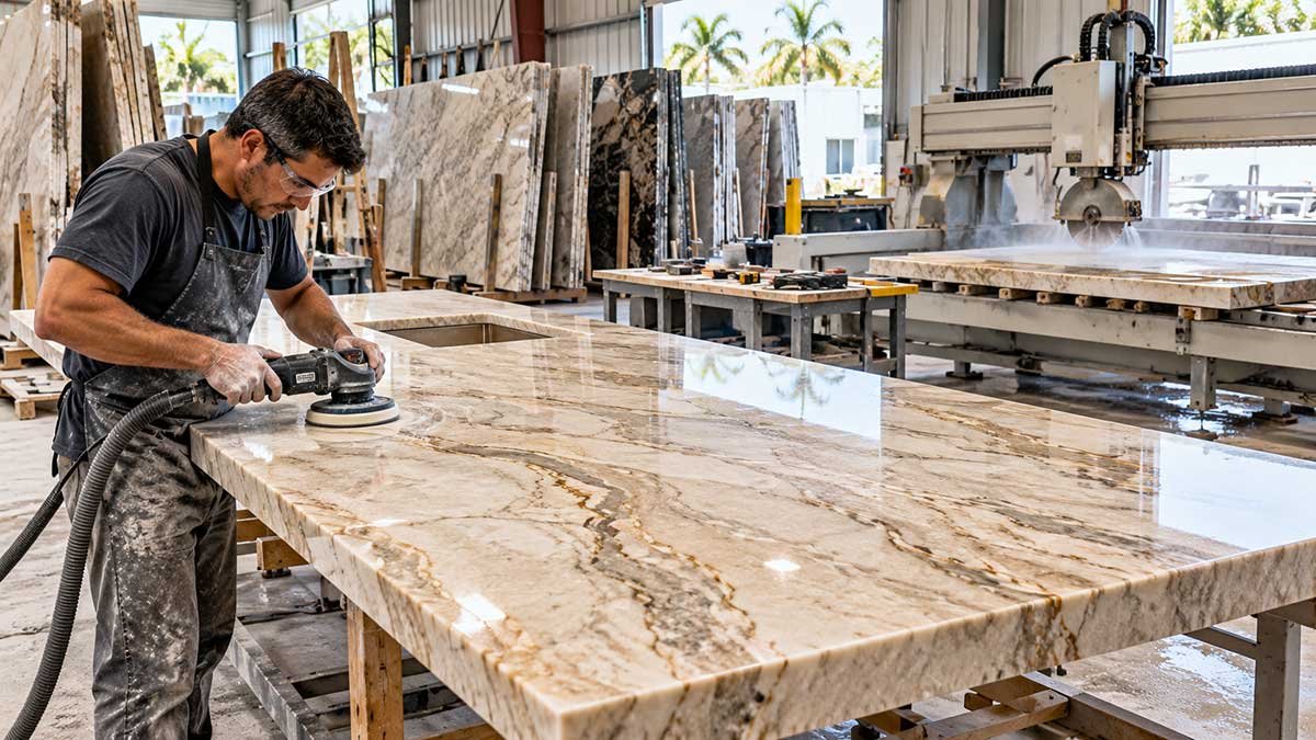 Professional quartzite countertop fabrication in South Florida