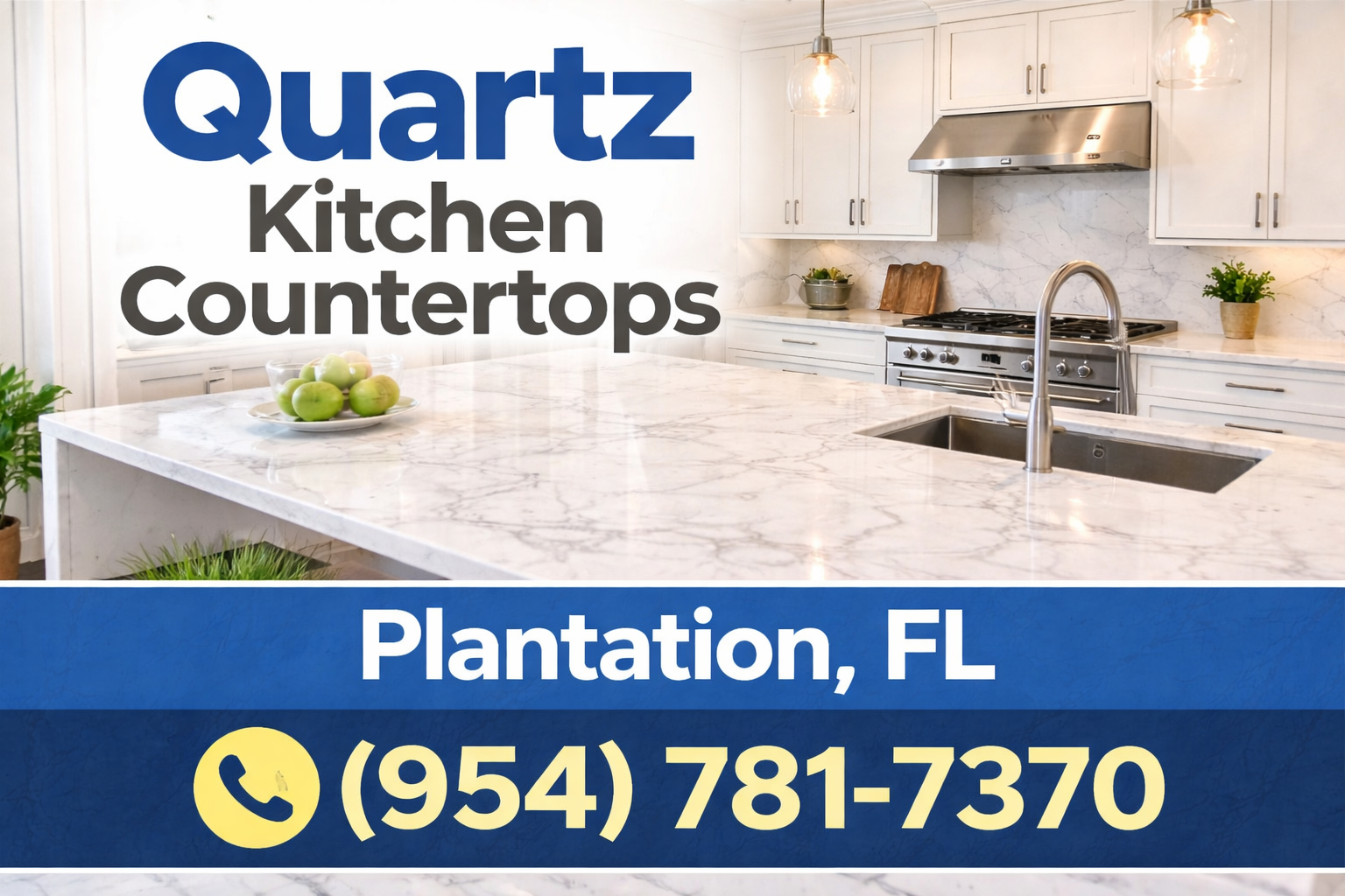 Quartz Kitchen Countertops in Plantation