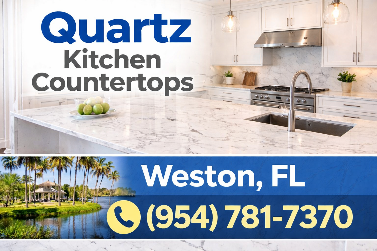 Quartz Kitchen Countertops in Weston